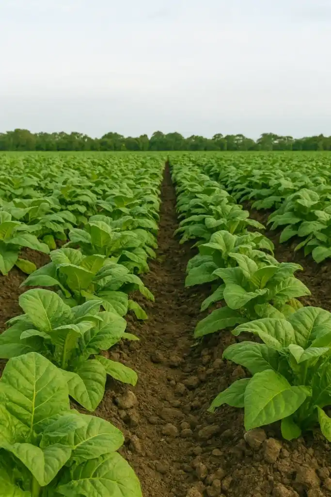 cultivo natural hojas de tabaco